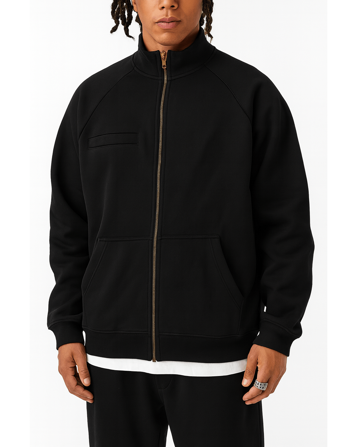 Mens Zip Up Raglan Sleeve Sweatshirt - Lightweight Casual Athletic Look For Active Wear And Training by Trendsi