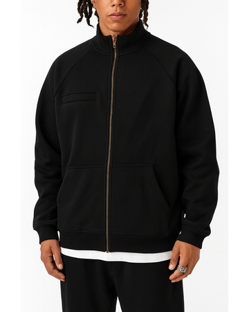 Mens Zip Up Raglan Sleeve Sweatshirt - Lightweight Casual Athletic Look For Active Wear And Training by Trendsi