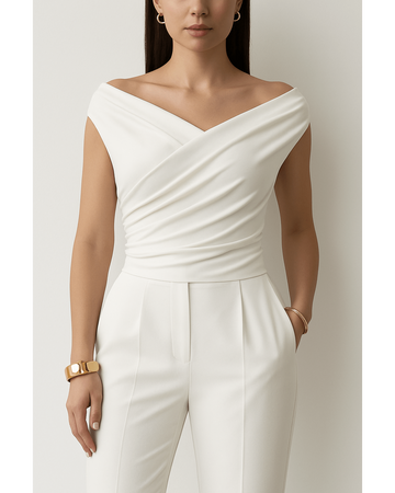 Asymmetrical Ruched Short Sleeve Top